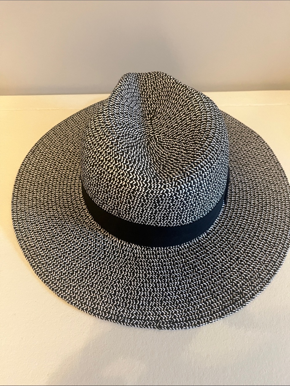 Banana Republic Black and White Woven Sunhat